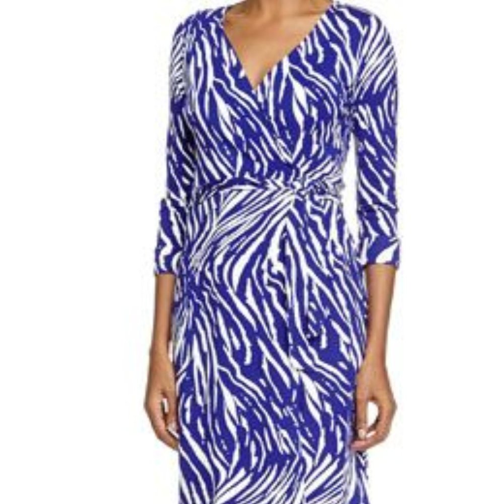 Diane Von Furstenberg Tiger Striped Wrap Dress Sz 0